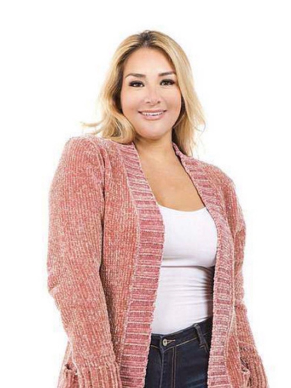Open-Front Chenille Cardigan for Kids - Dusty Rose